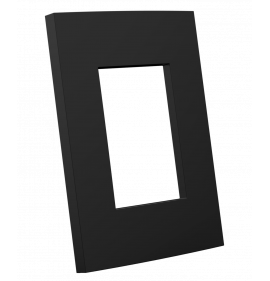 PLACA P/ 3 MODULOS COM SUPORTE 4X2  - ENERBRAS DUBAI PRETO